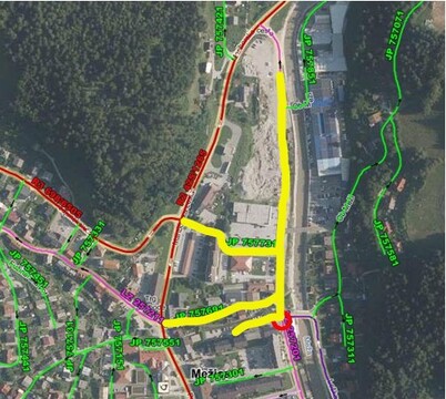 grafika zapore - gradbišče Mariborska